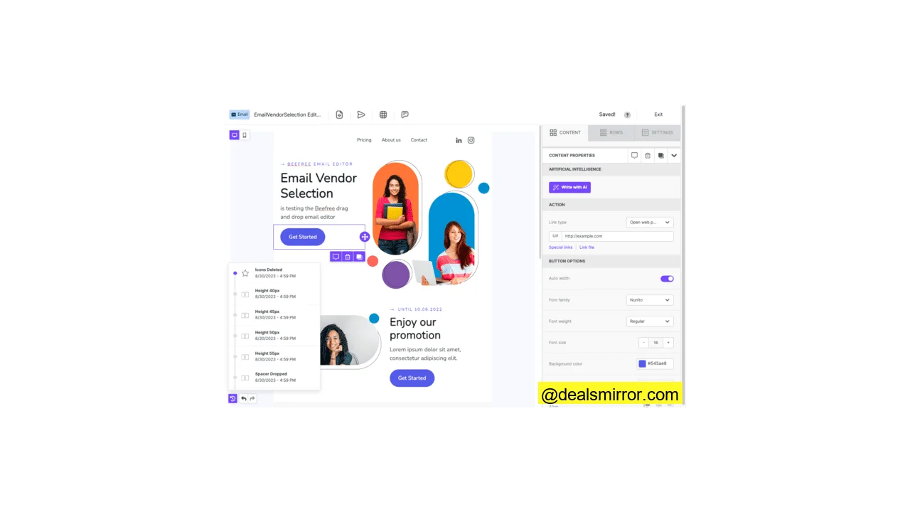 Beefree editor de correo electronico