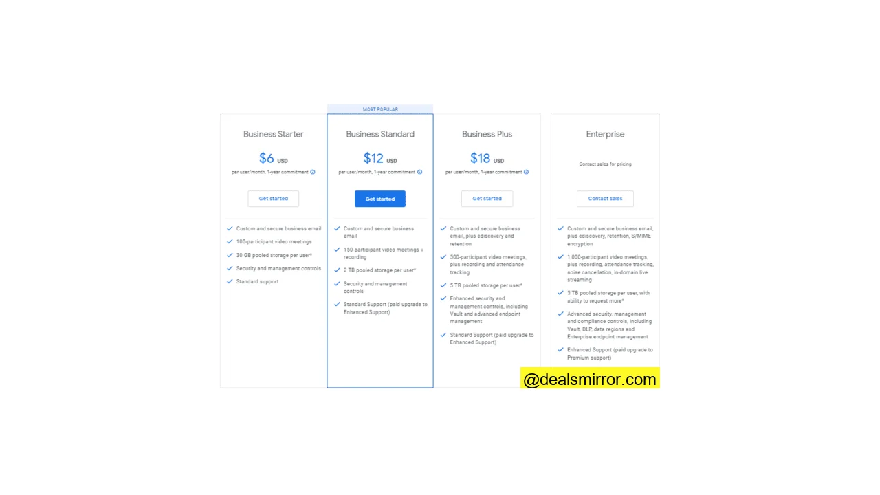 planes y precios de Google Workspace