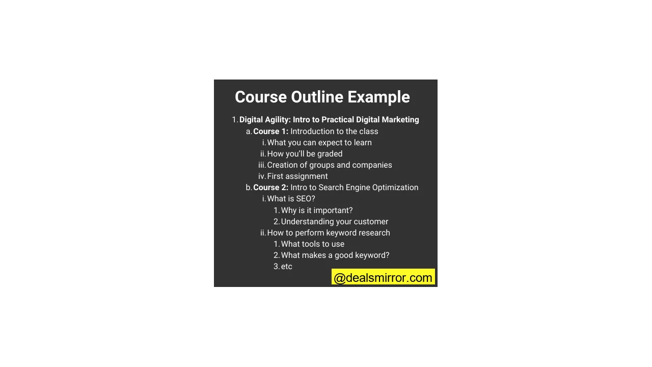 Online Course Outline Example