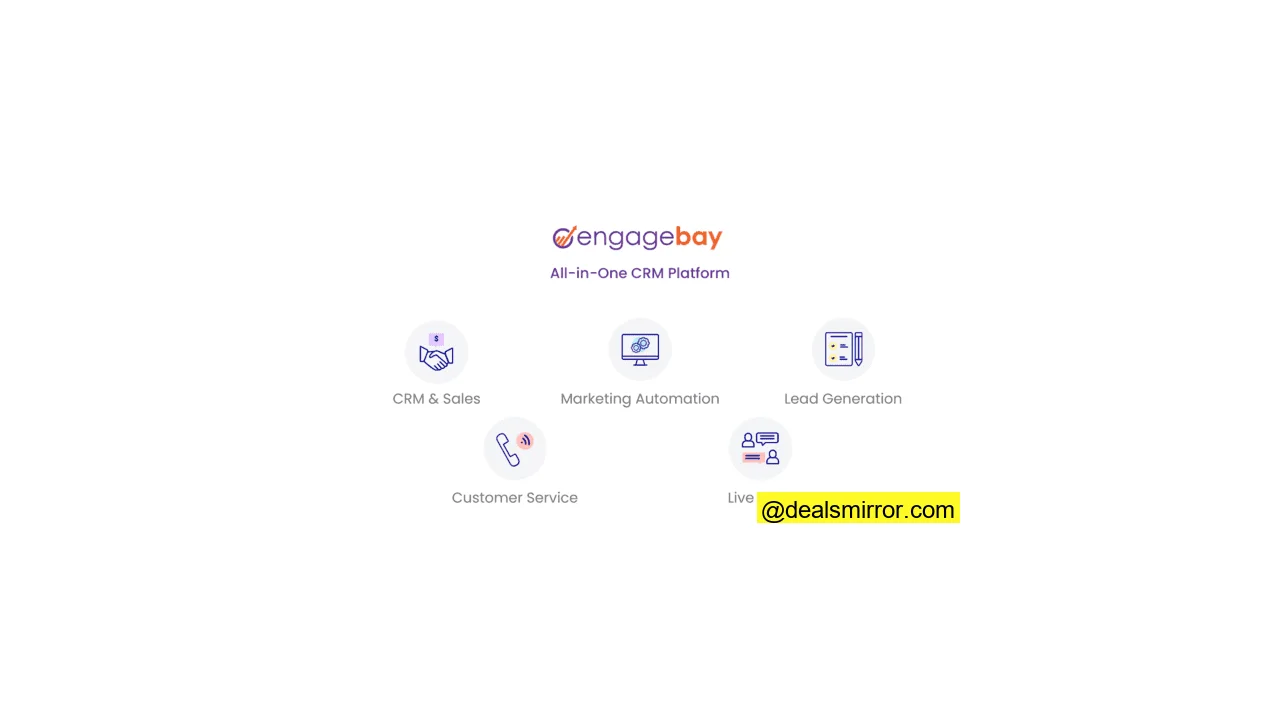 reseña de Engagebay funciones importantes crm y ventas, automatización del marketing, chat de atención al cliente, generación de clientes potenciales