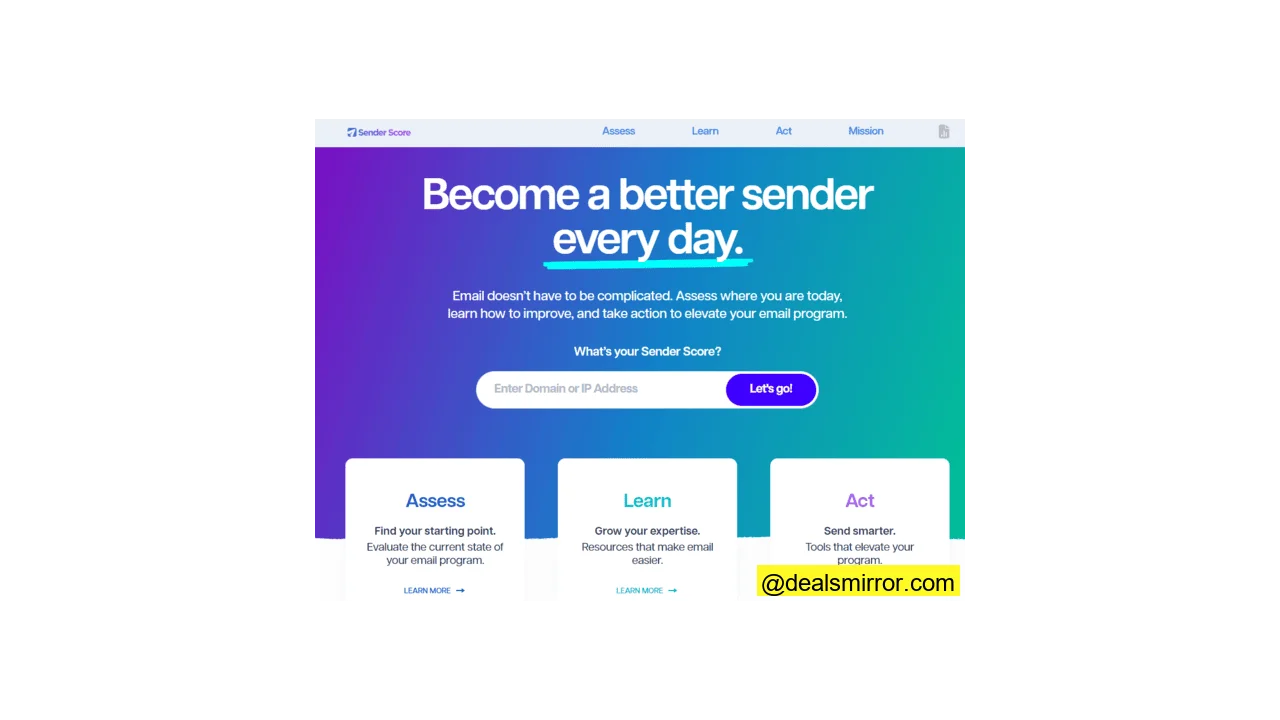 servicio de reputación de IP y dominio de Sender Score
